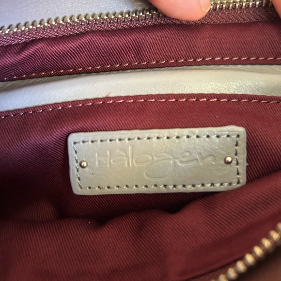 Halogen Gray and Eggplant Leather Clutch - Picture 5 of 5